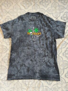 Black Tie-Dye Short Sleeve Graphic Tee Medium